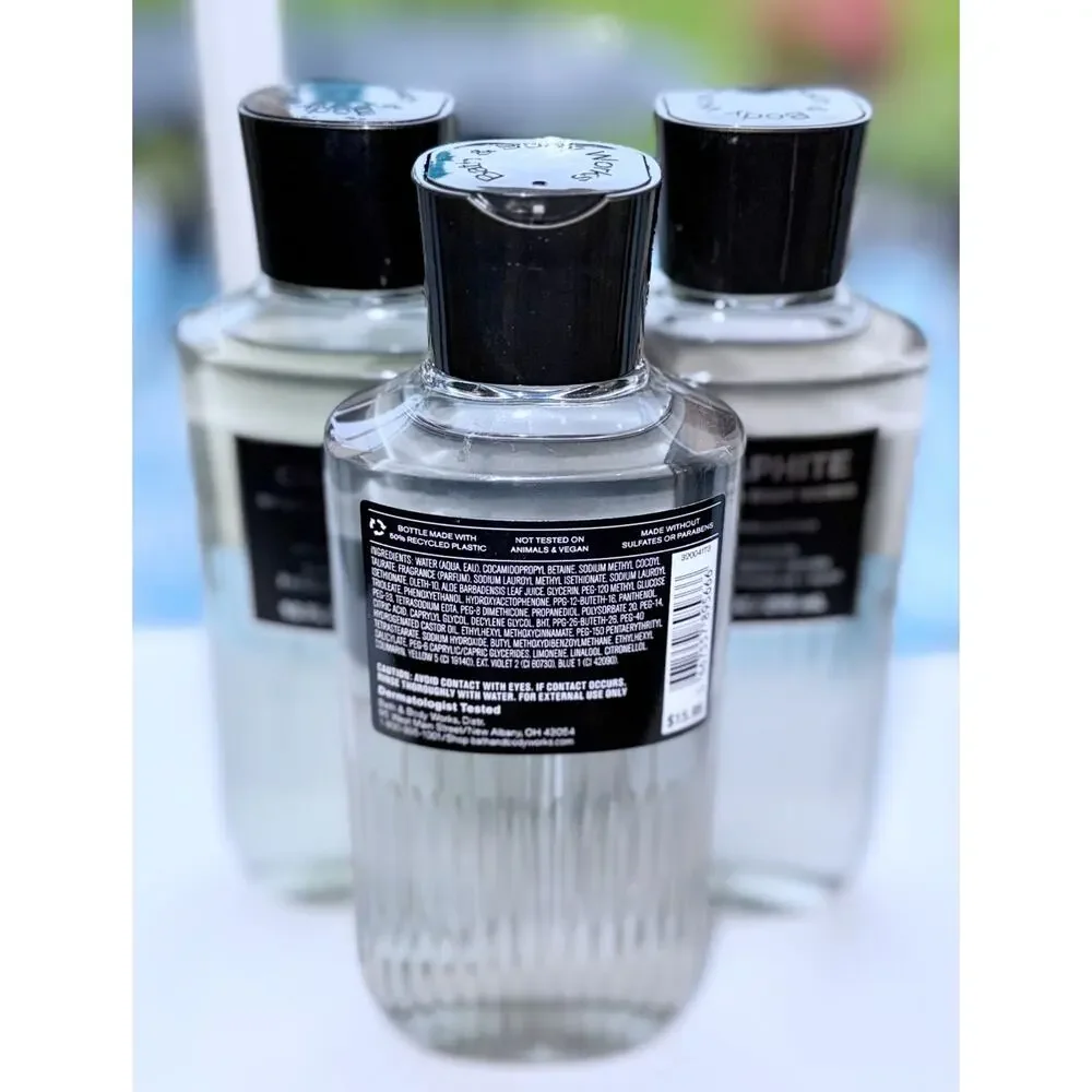 Bath & Body Works 10 fl oz GRAPHITE for Men 3-in-1 Hair Face Body Wash Gel x3